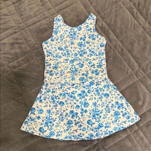 SweetHoney Blue Floral Kids Active Skort Set size 8
